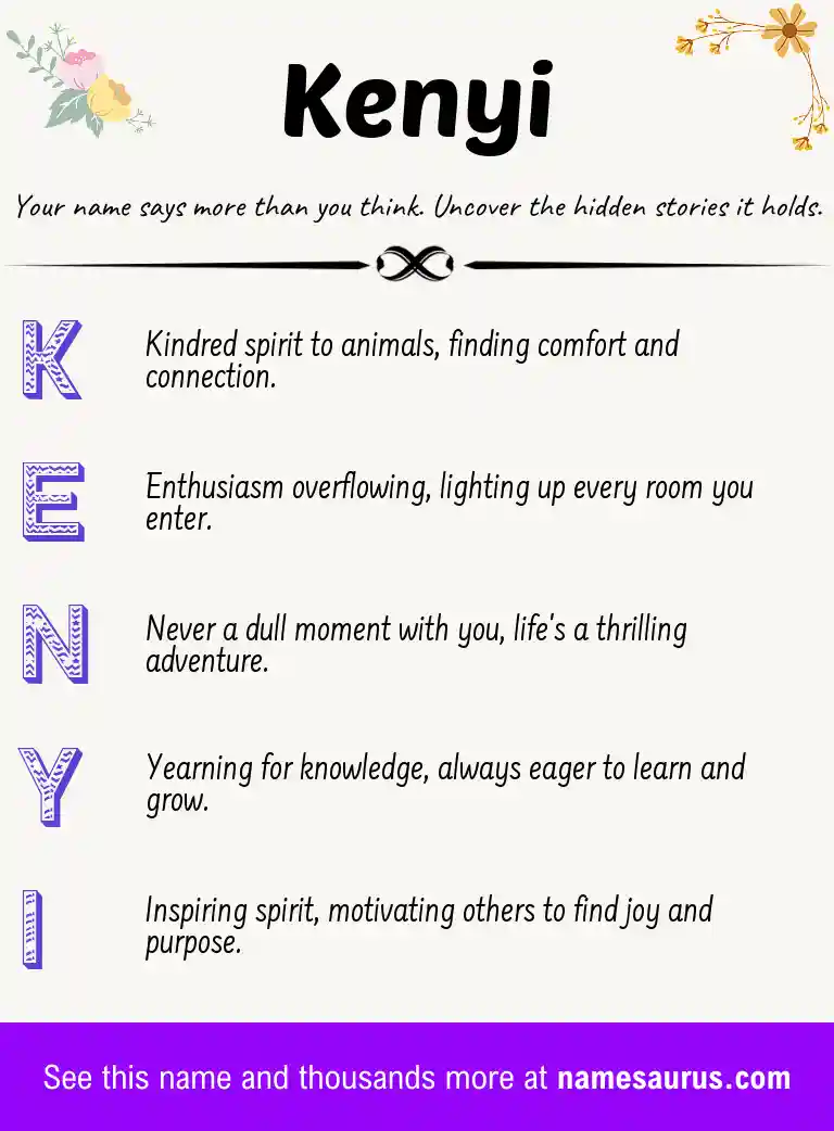 Acrostic poem about Kenyi.