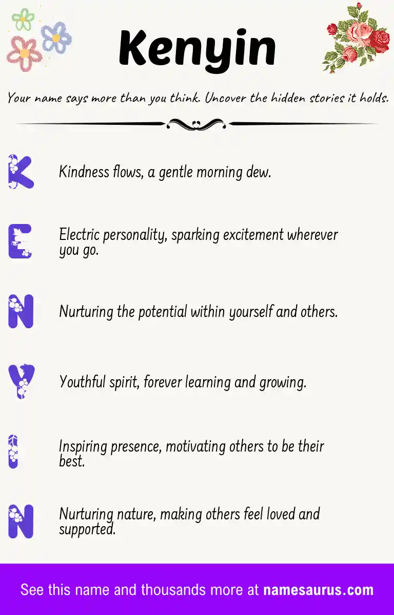 Acrostic poem about Kenyin.