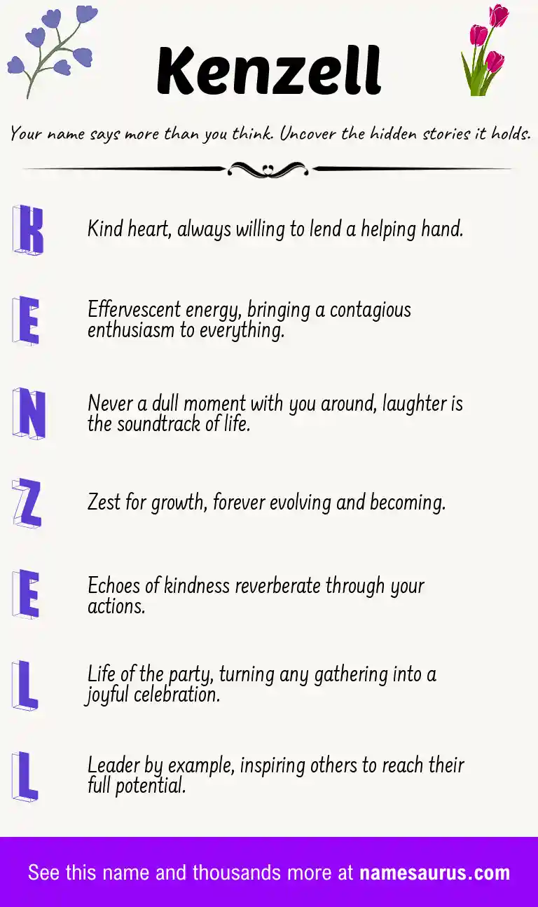 Acrostic poem about Kenzell.