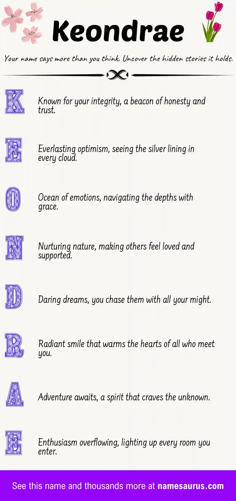 Acrostic poem about Keondrae.