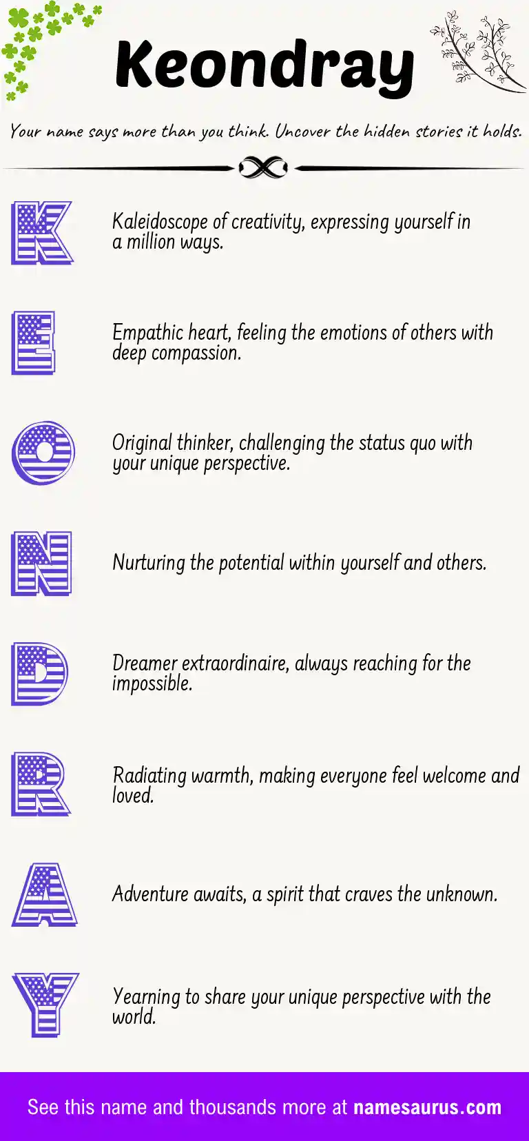 Acrostic poem about Keondray.