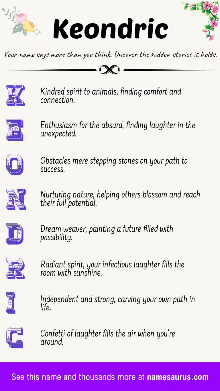 Acrostic poem about Keondric.