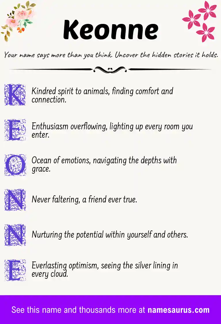 Acrostic poem about Keonne.