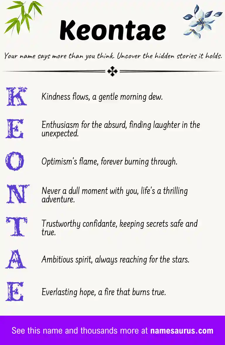 Acrostic poem about Keontae.