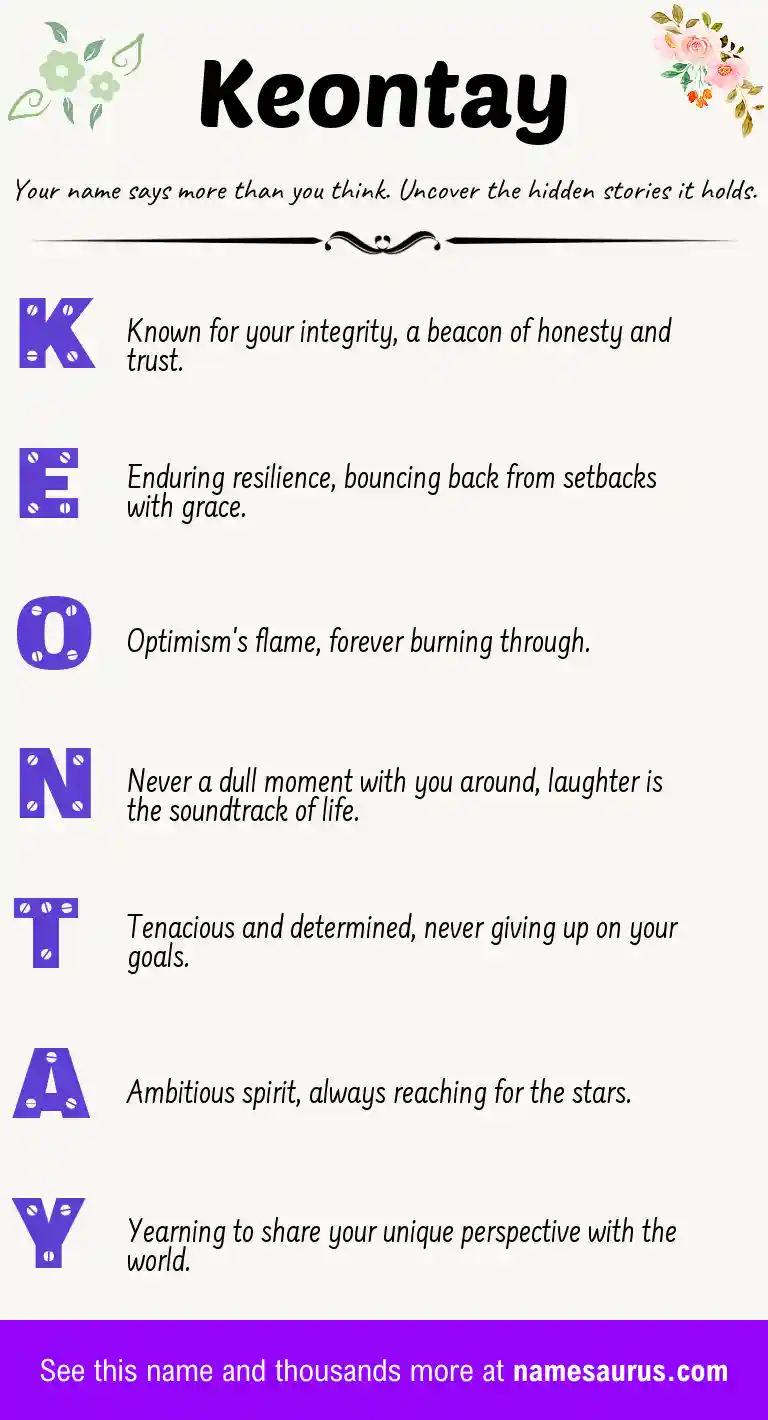 Acrostic poem about Keontay.