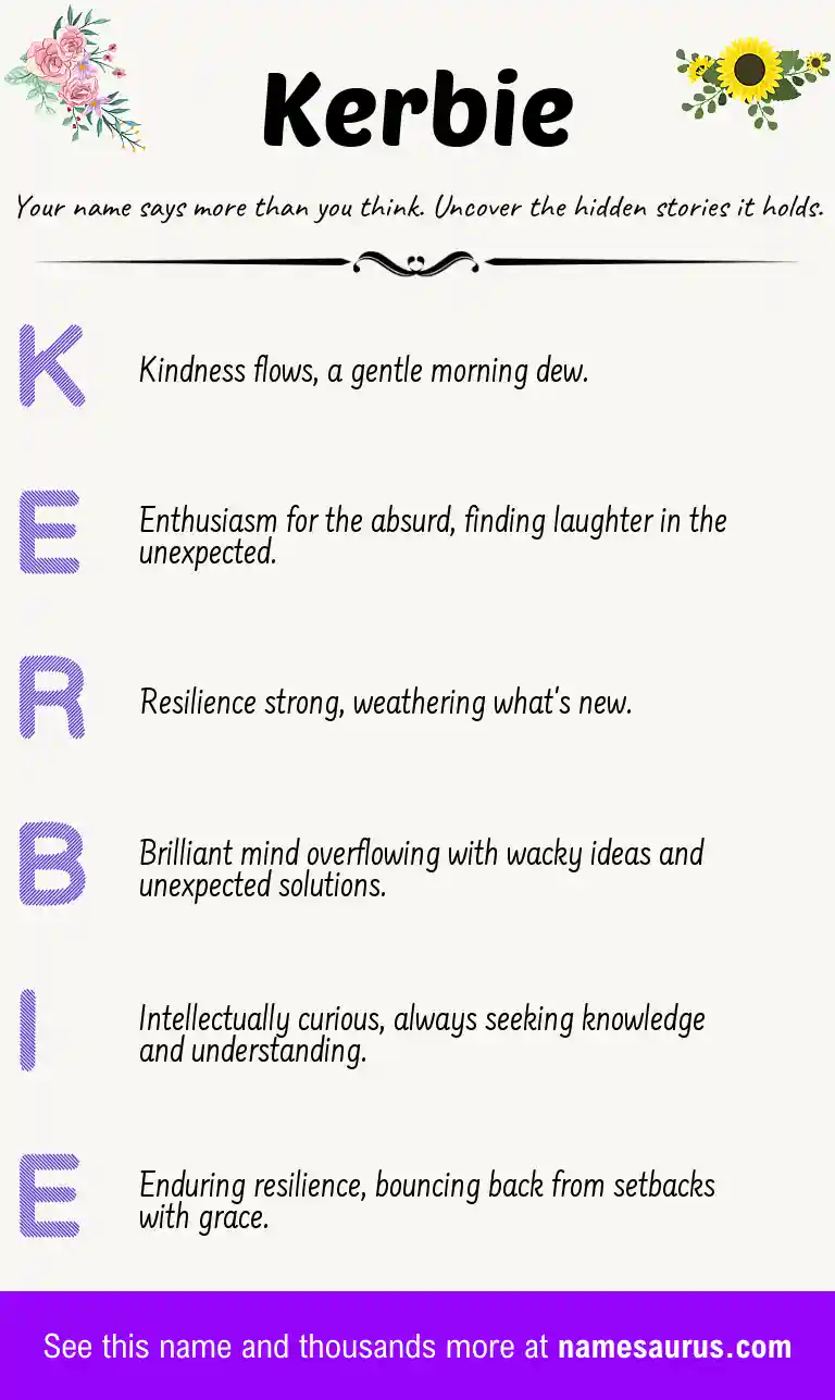 Acrostic poem about Kerbie.
