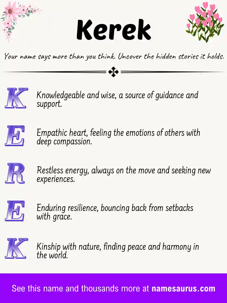 Acrostic poem about Kerek.
