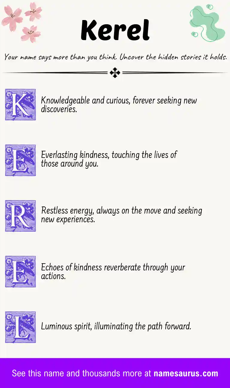 Acrostic poem about Kerel.