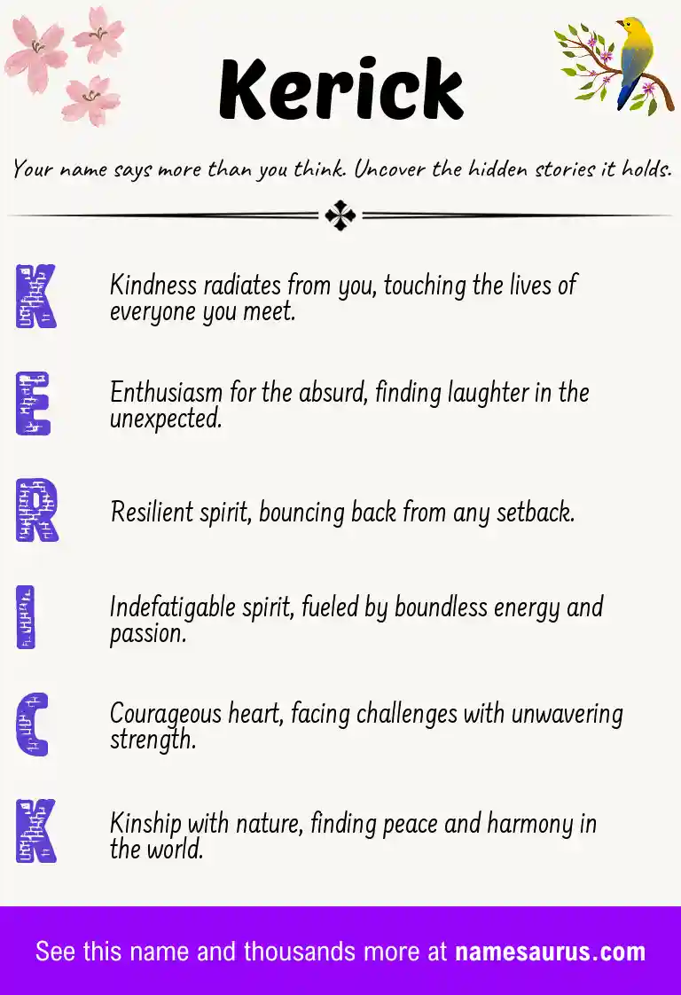Acrostic poem about Kerick.