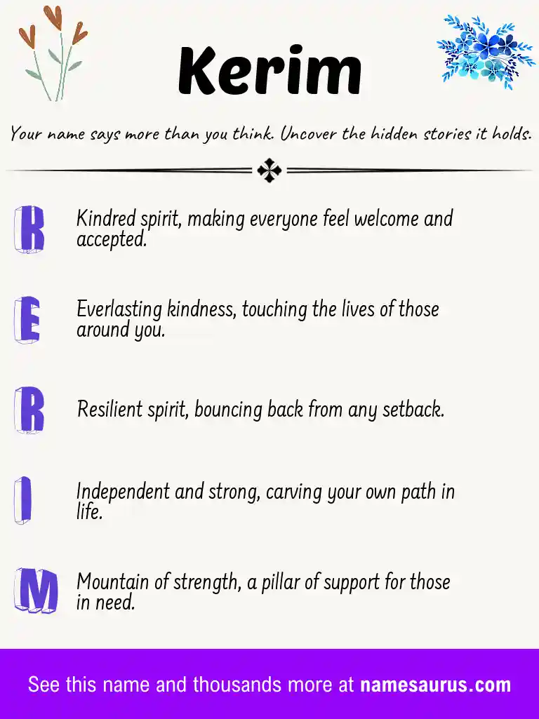 Acrostic poem about Kerim.