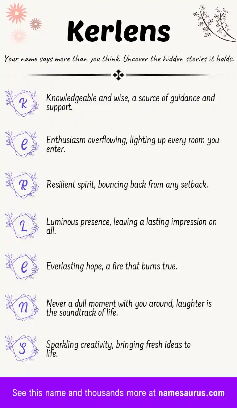 Acrostic poem about Kerlens.