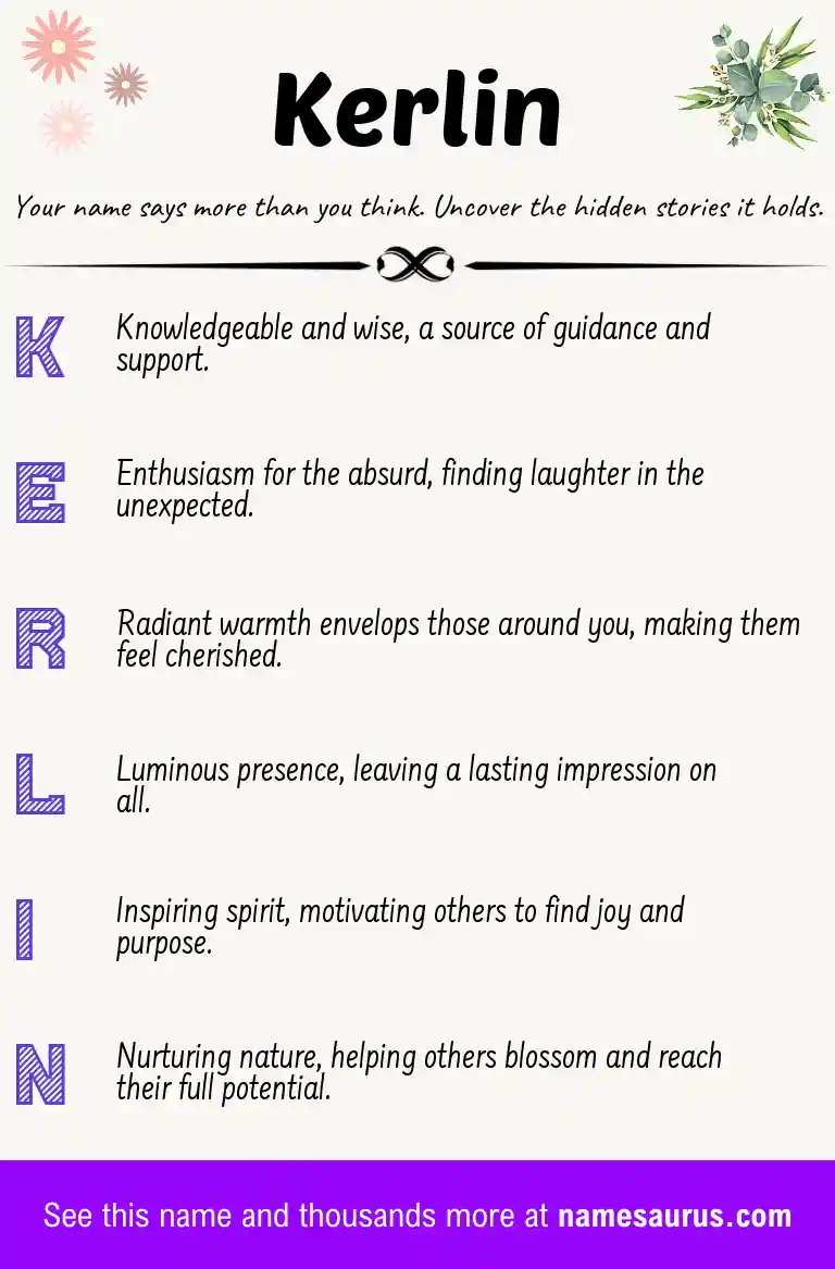Acrostic poem about Kerlin.