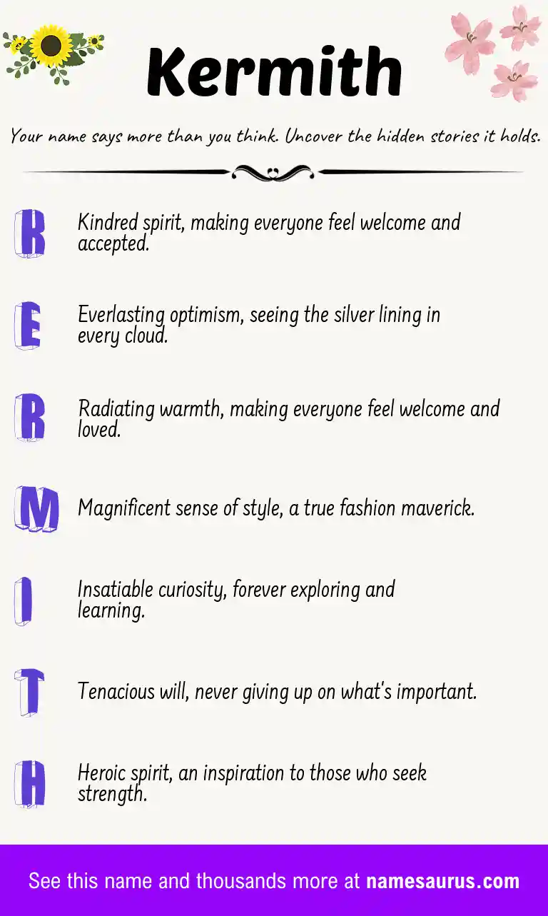 Acrostic poem about Kermith.