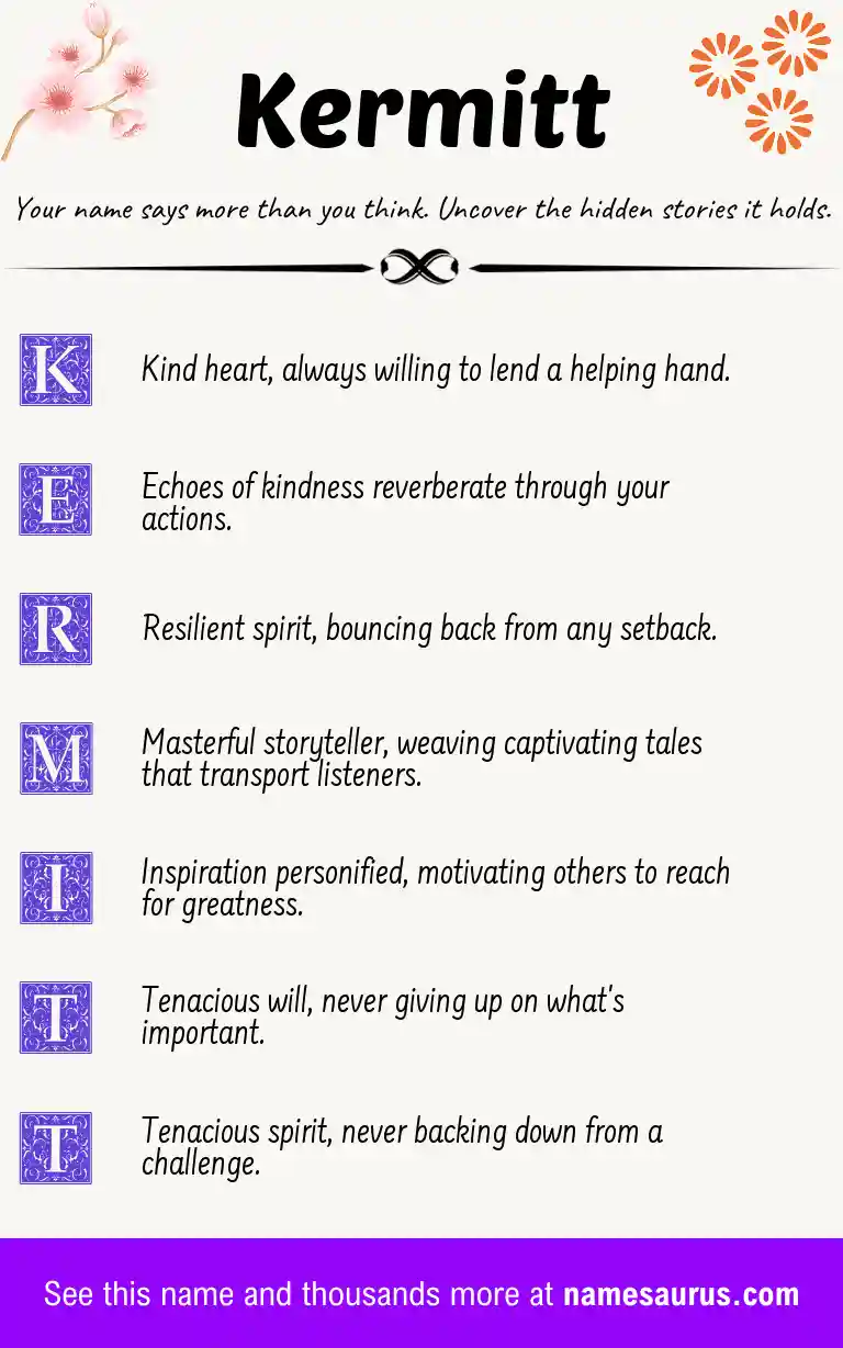 Acrostic poem about Kermitt.