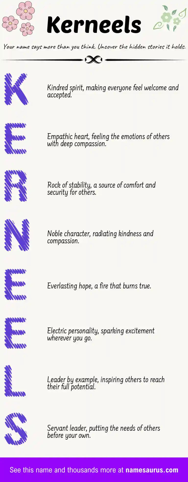 Acrostic poem about Kerneels.