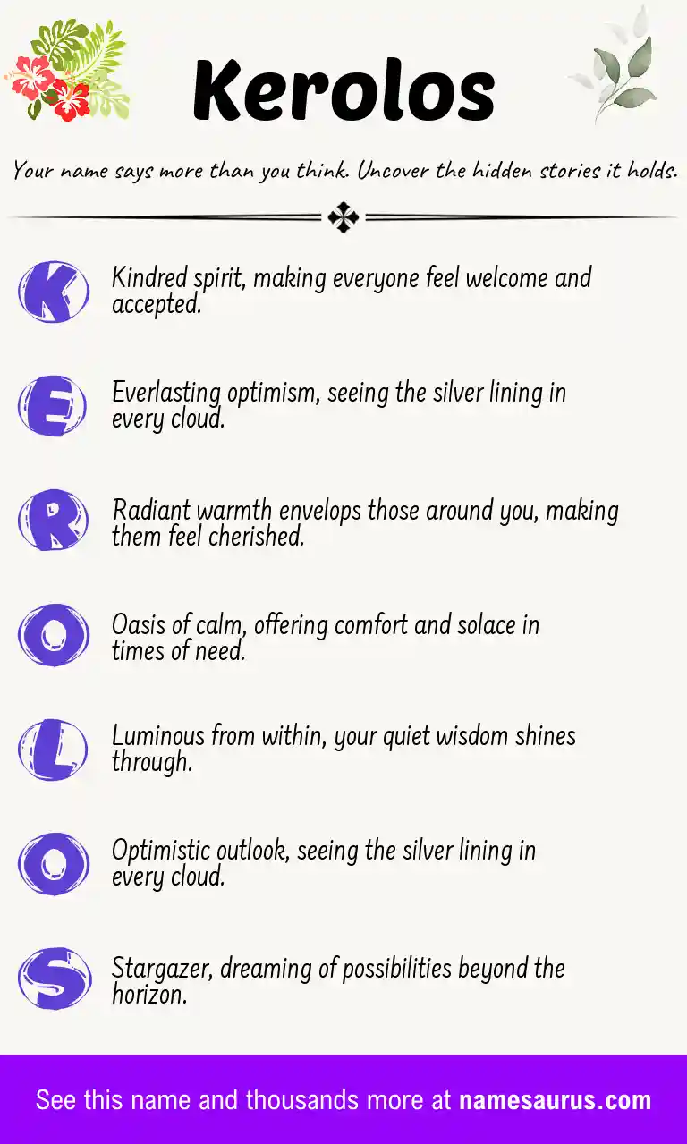 Acrostic poem about Kerolos.