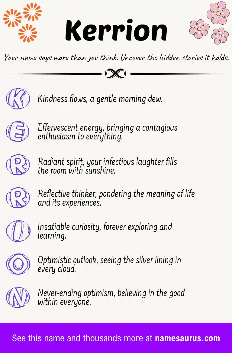 Acrostic poem about Kerrion.