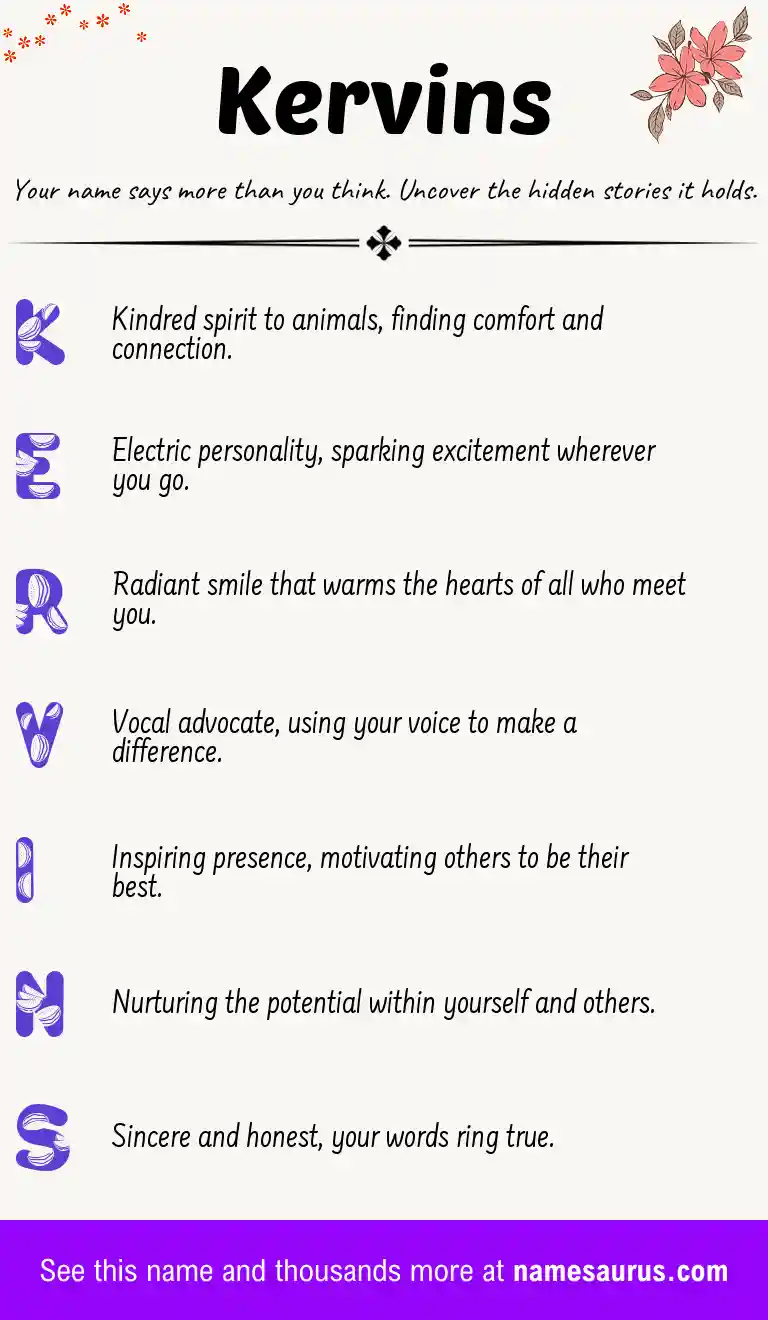 Acrostic poem about Kervins.