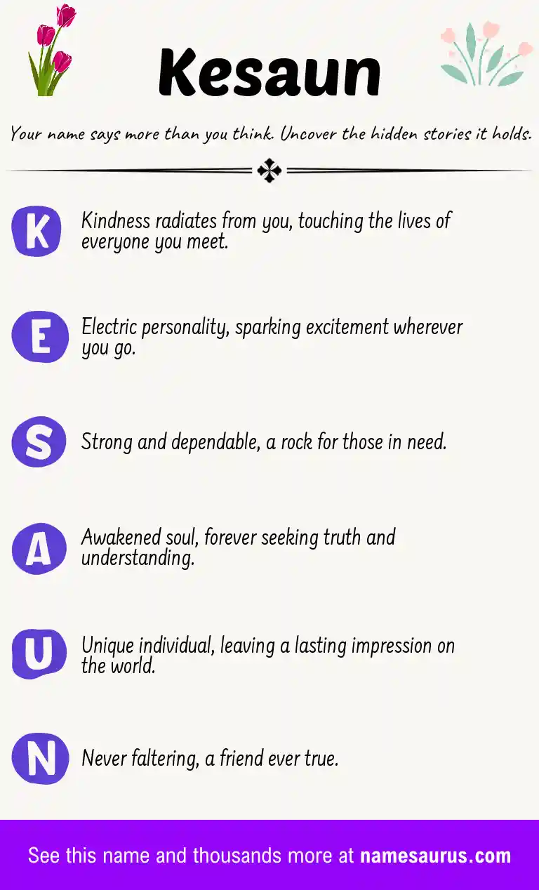 Acrostic poem about Kesaun.
