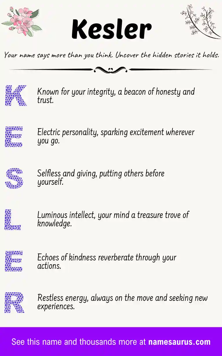 Acrostic poem about Kesler.