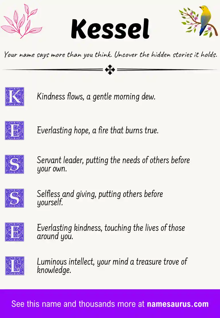 Acrostic poem about Kessel.