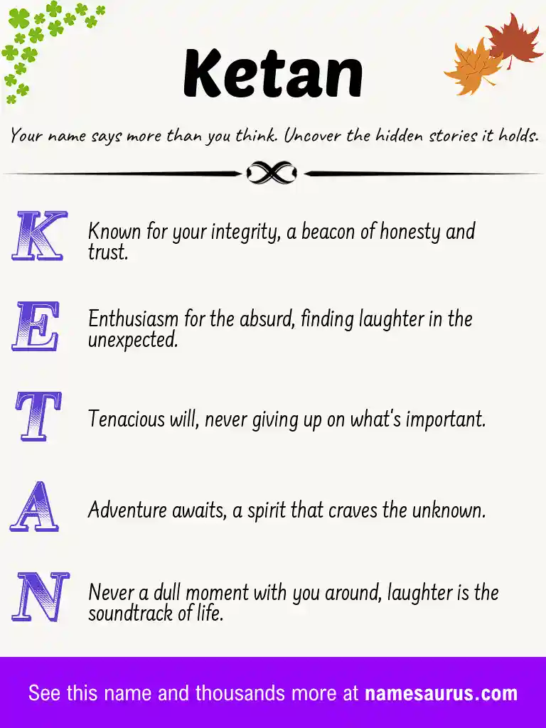 Acrostic poem about Ketan.