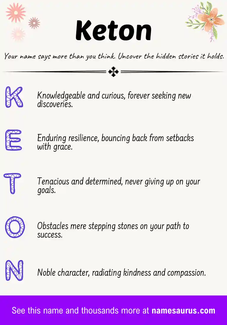 Acrostic poem about Keton.