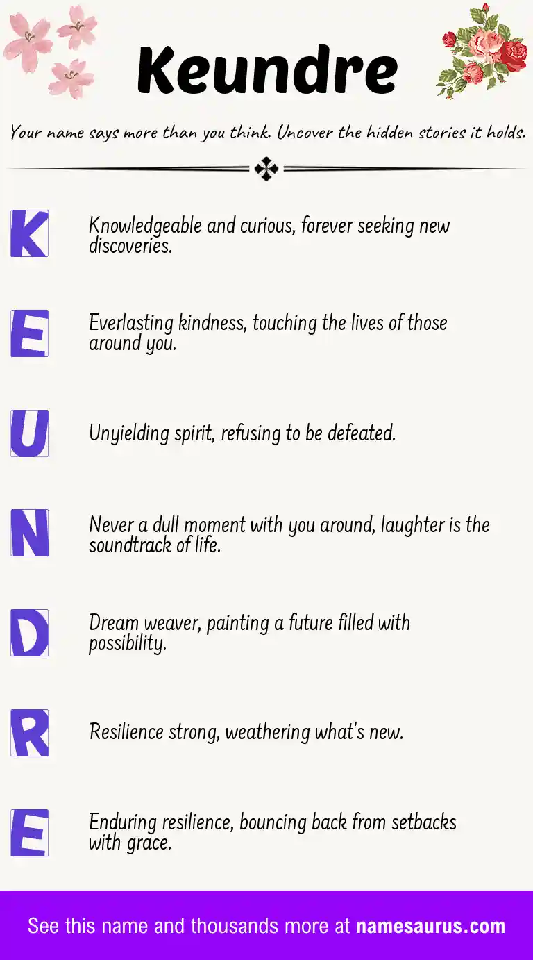 Acrostic poem about Keundre.