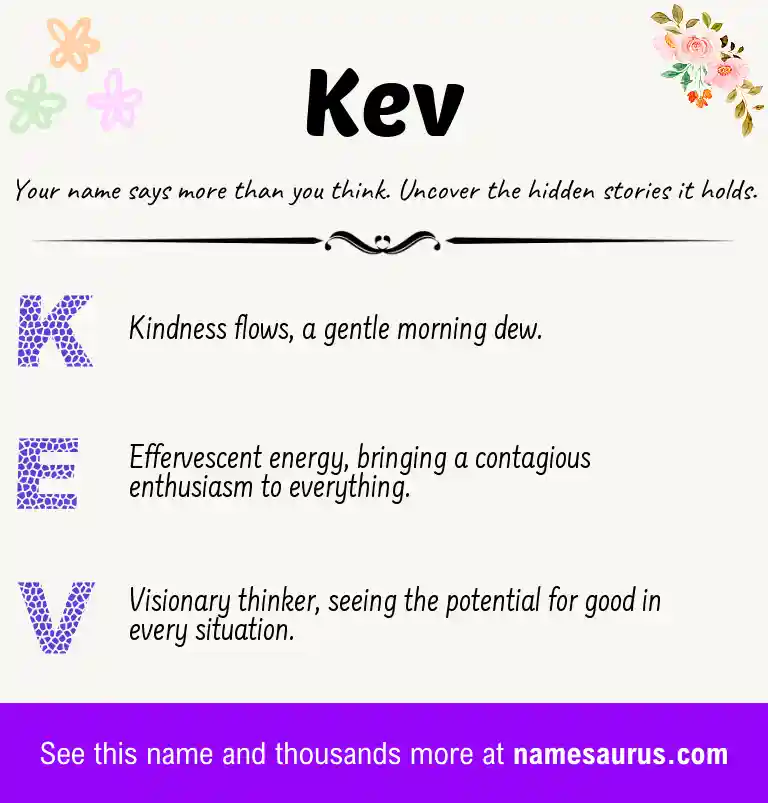 Acrostic poem about Kev.