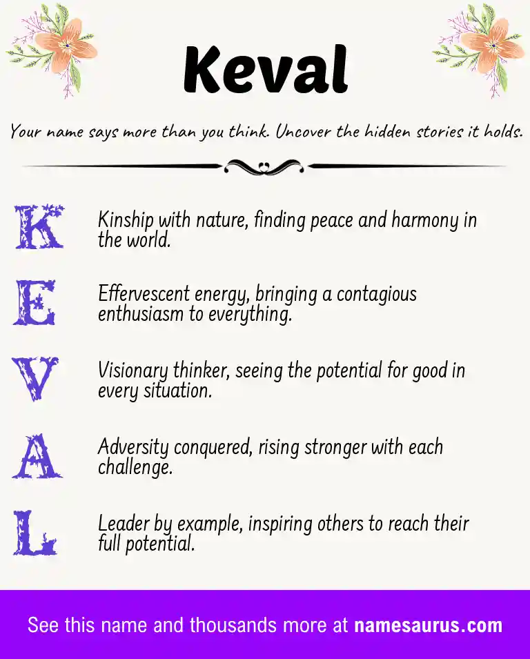 Acrostic poem about Keval.