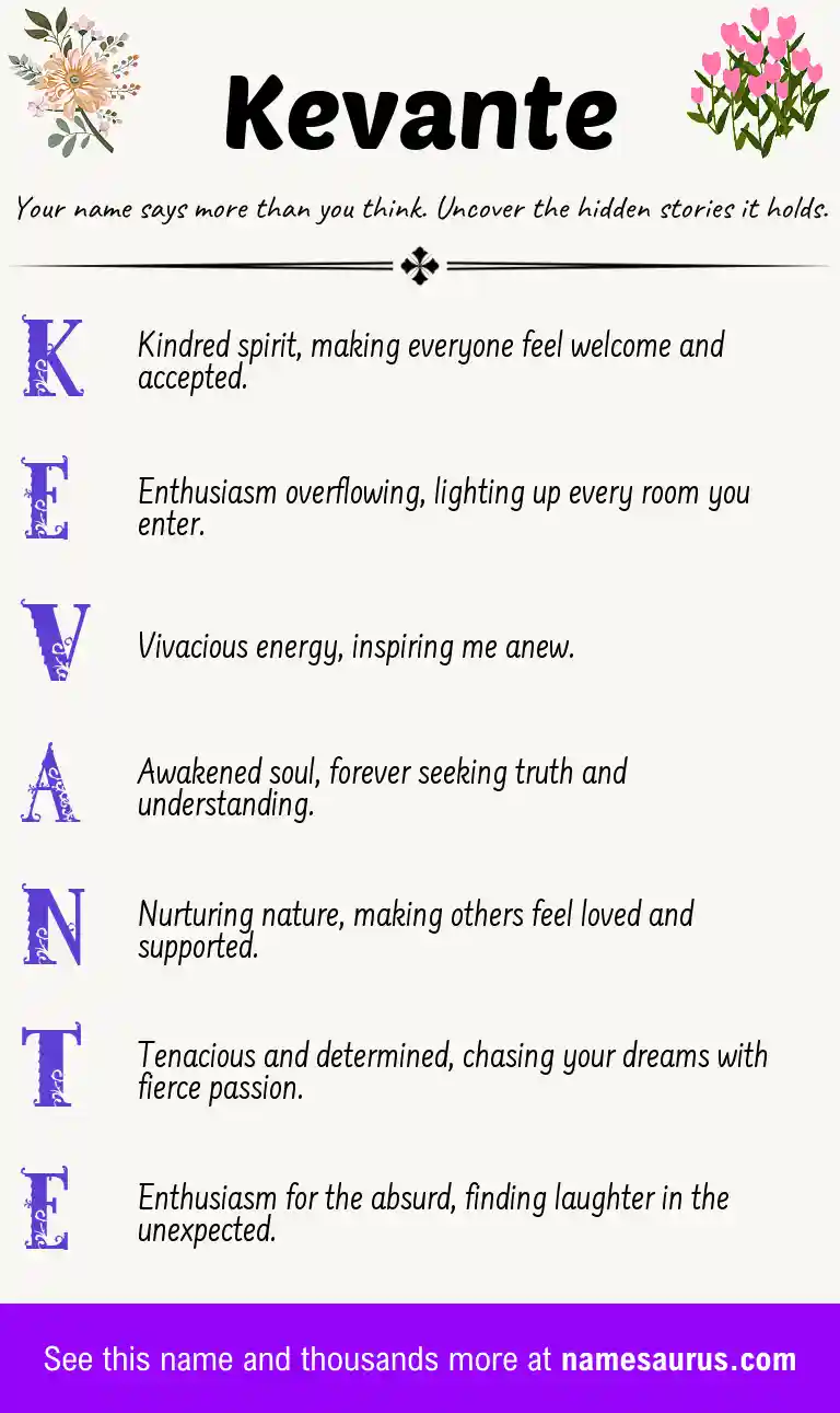 Acrostic poem about Kevante.