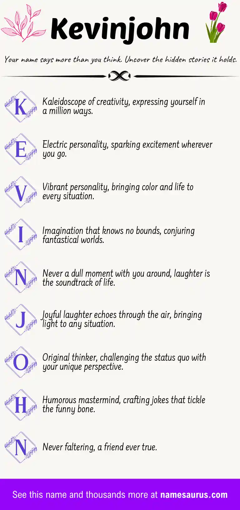 Acrostic poem about Kevinjohn.