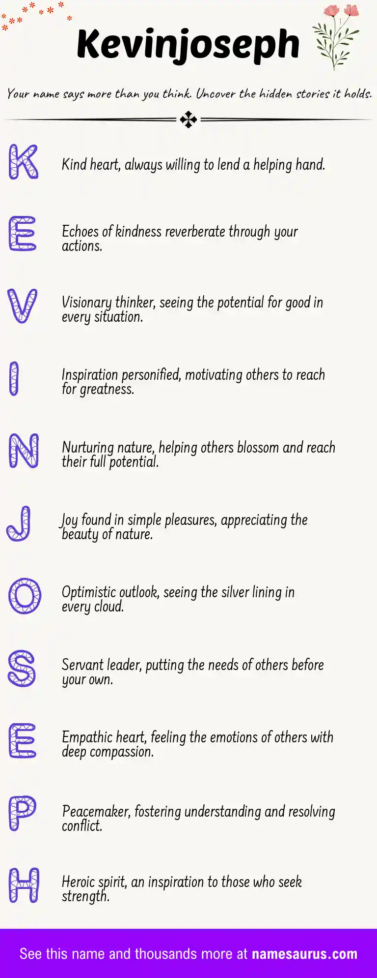 Acrostic poem about Kevinjoseph.
