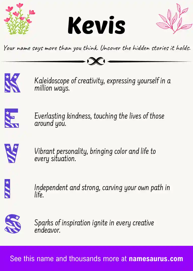 Acrostic poem about Kevis.