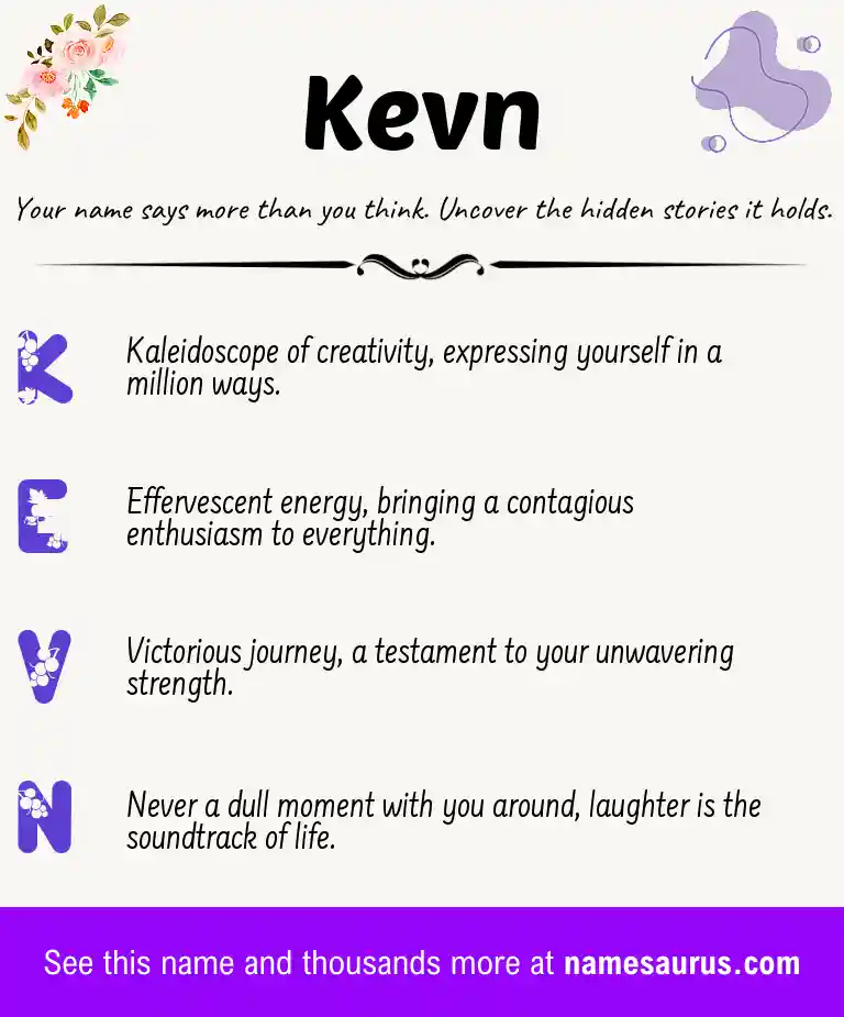 Acrostic poem about Kevn.