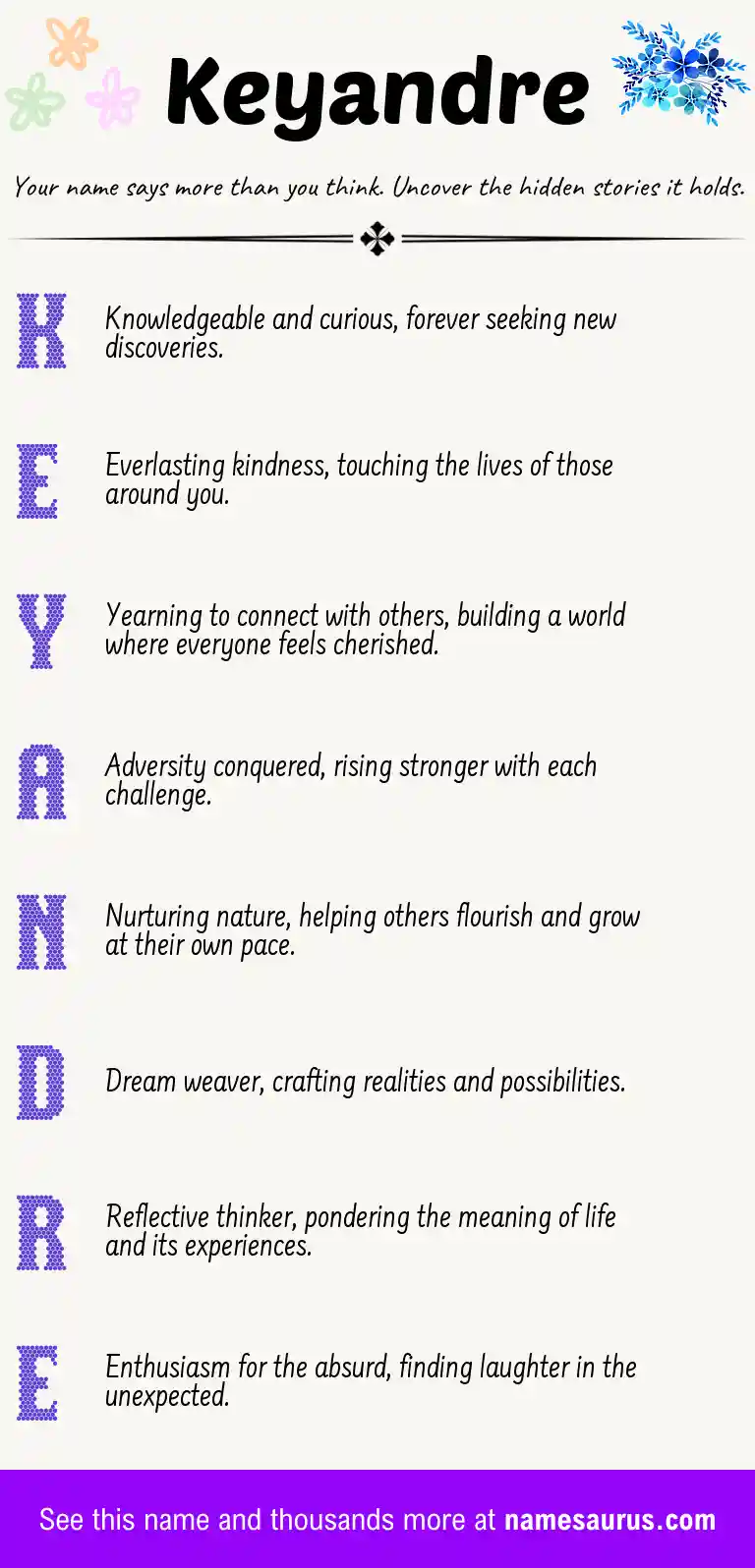Acrostic poem about Keyandre.