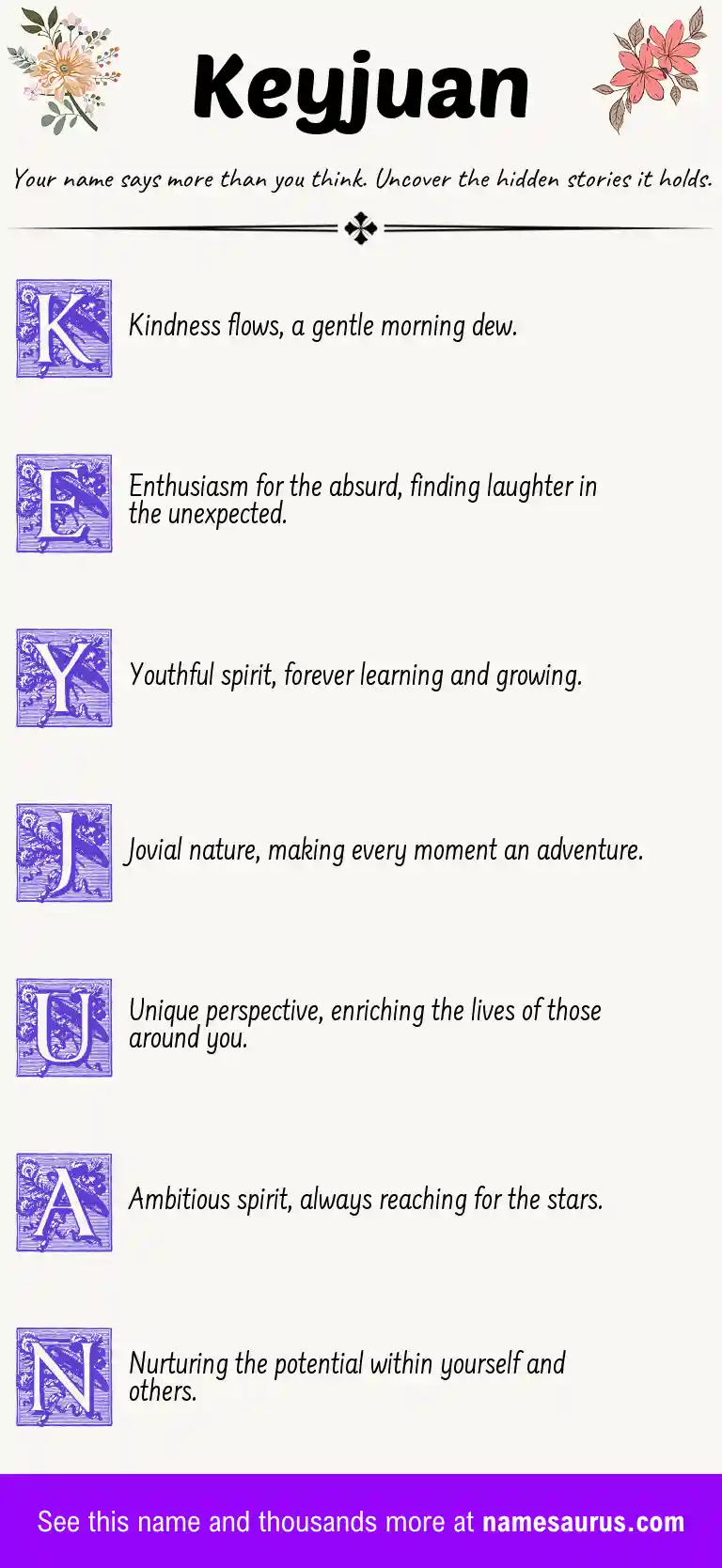Acrostic poem about Keyjuan.