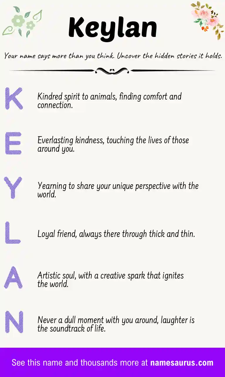 Acrostic poem about Keylan.