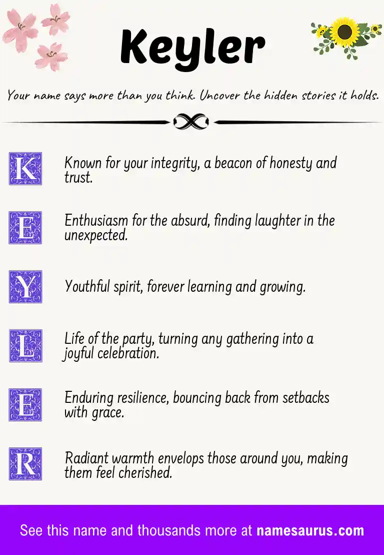 Acrostic poem about Keyler.