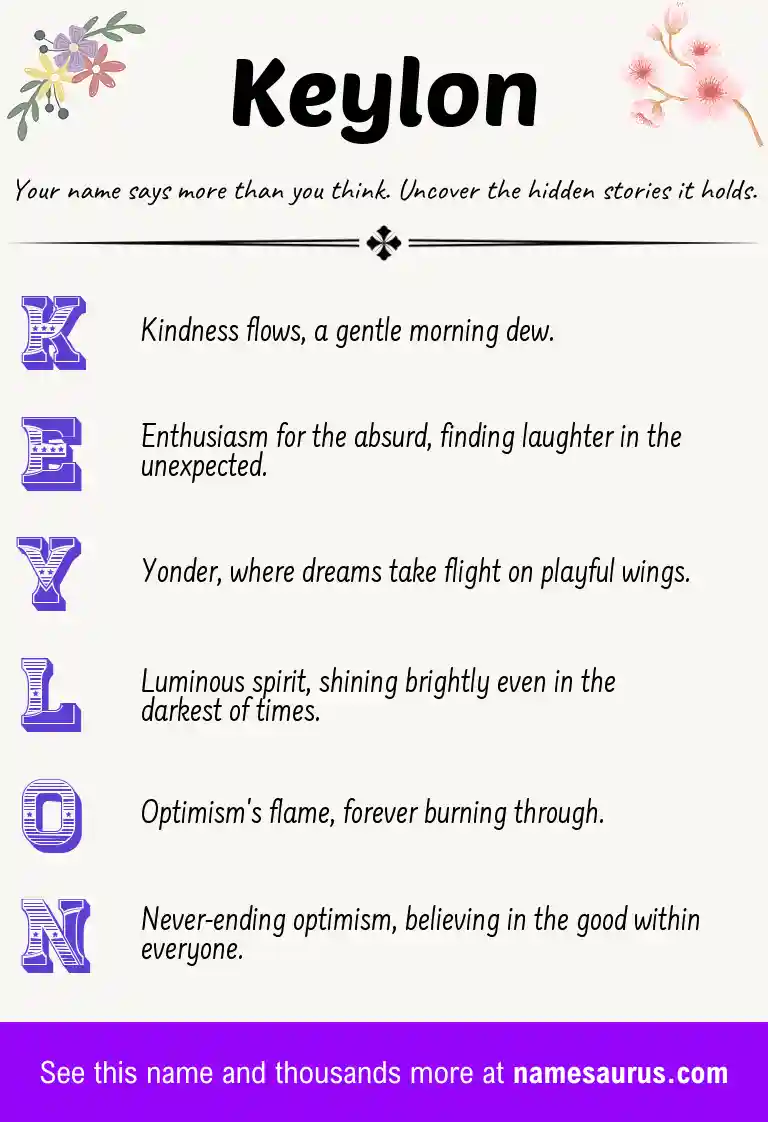 Acrostic poem about Keylon.
