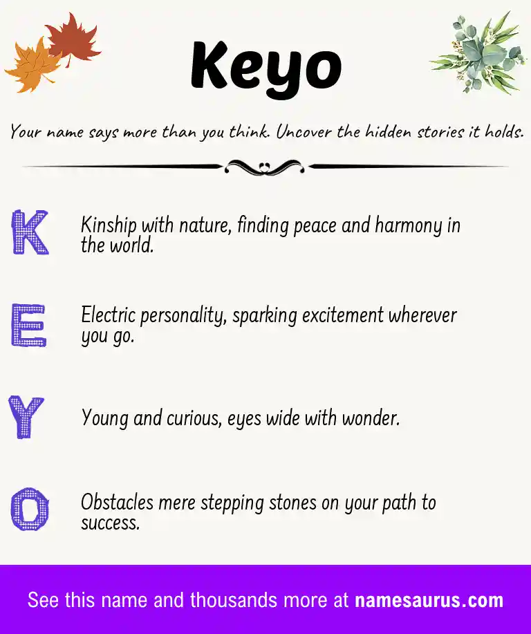 Acrostic poem about Keyo.