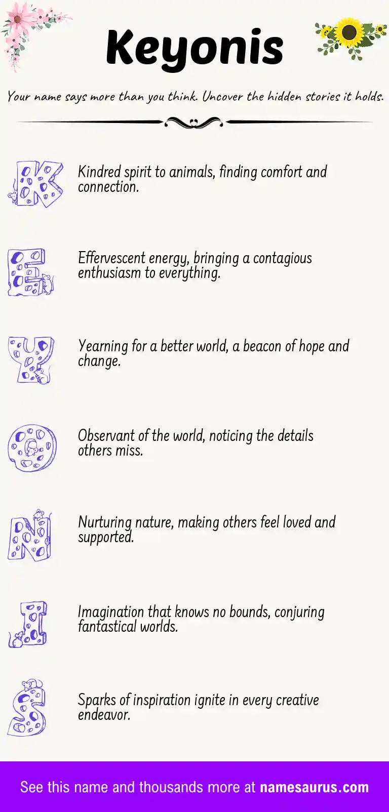 Acrostic poem about Keyonis.