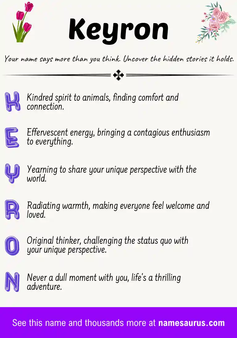 Acrostic poem about Keyron.