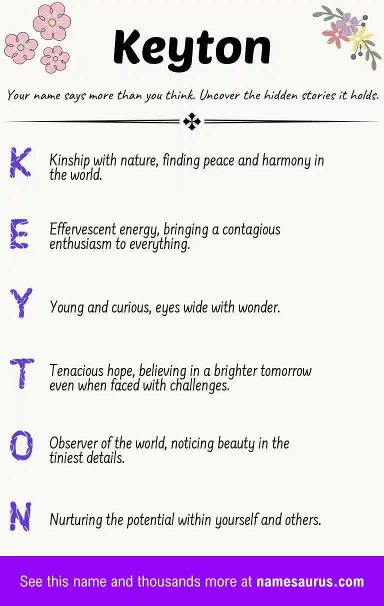 Acrostic poem about Keyton.