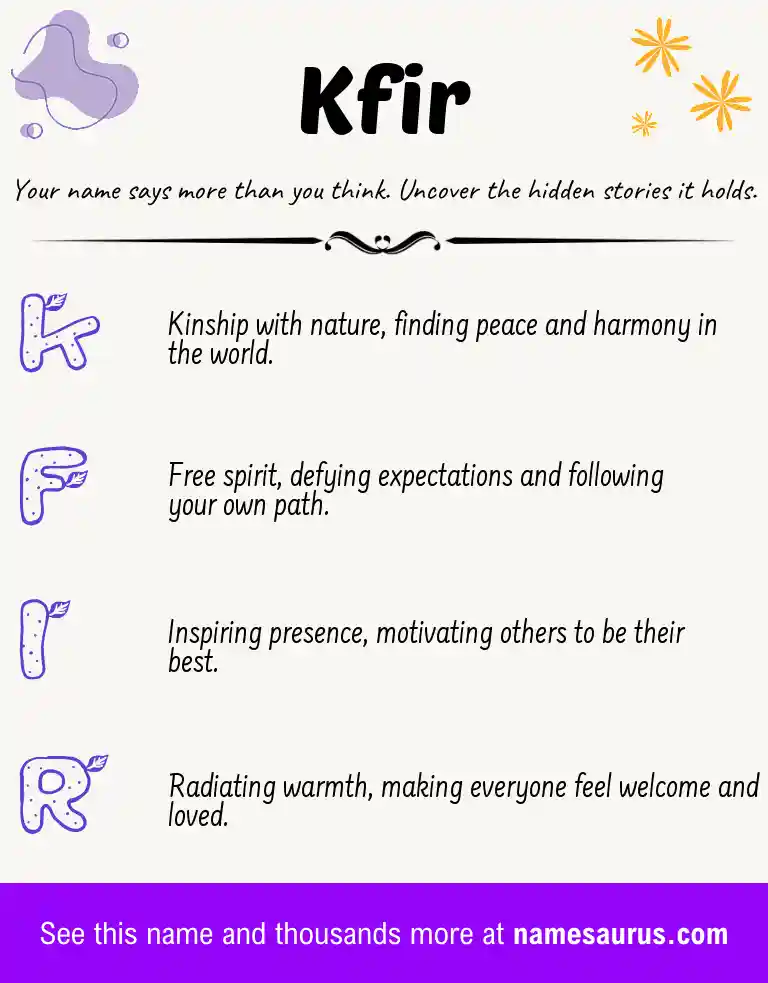 Acrostic poem about Kfir.
