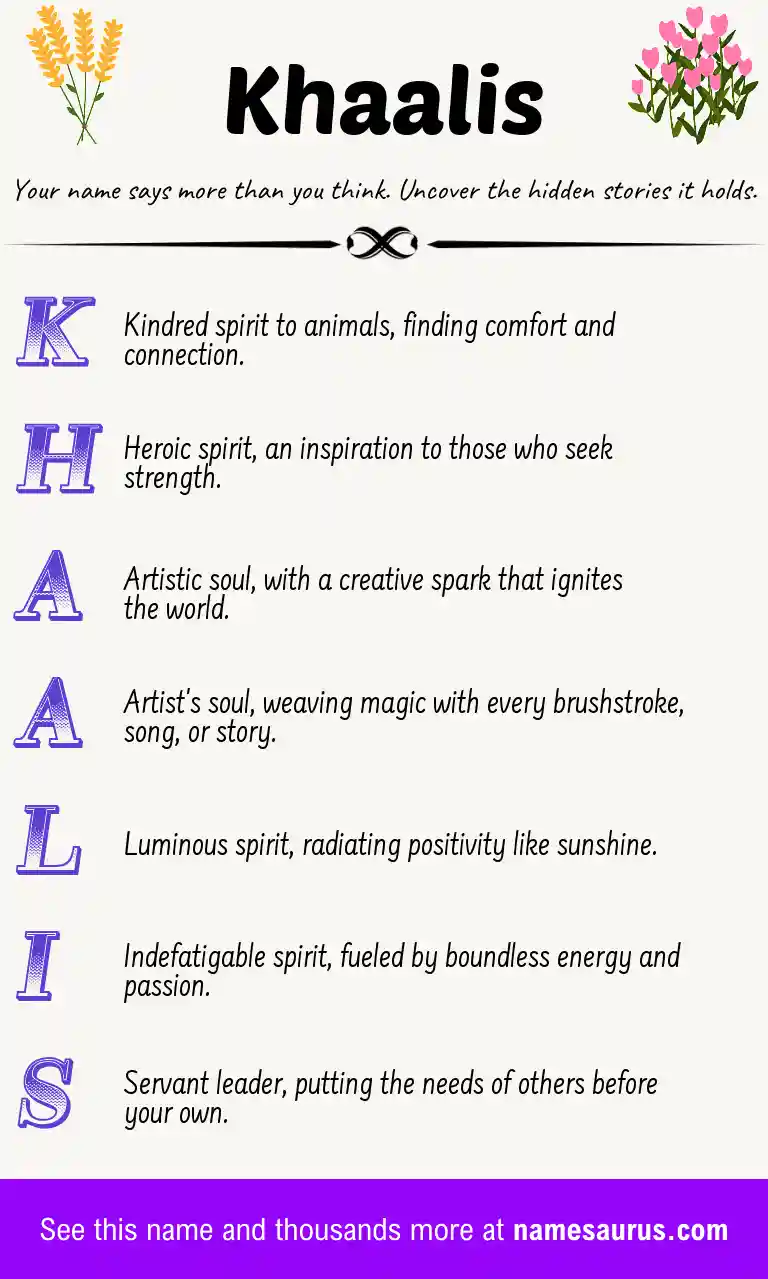 Acrostic poem about Khaalis.