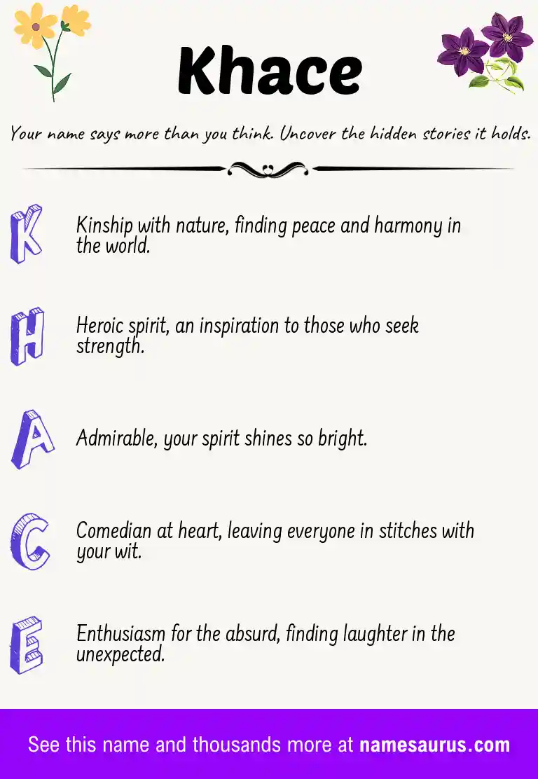Acrostic poem about Khace.