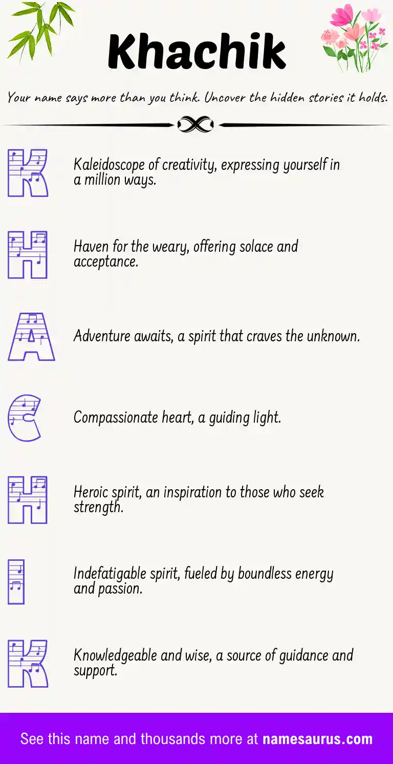 Acrostic poem about Khachik.