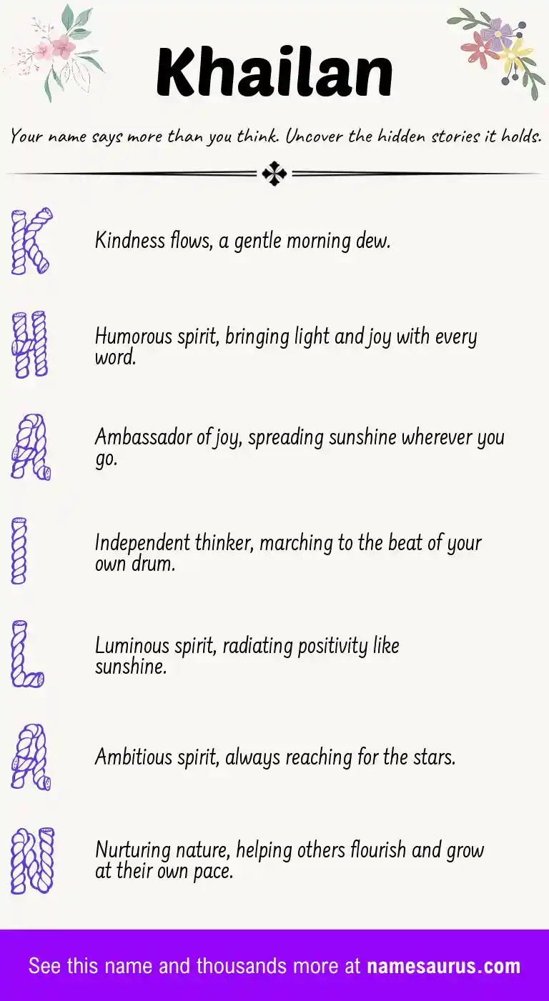 Acrostic poem about Khailan.