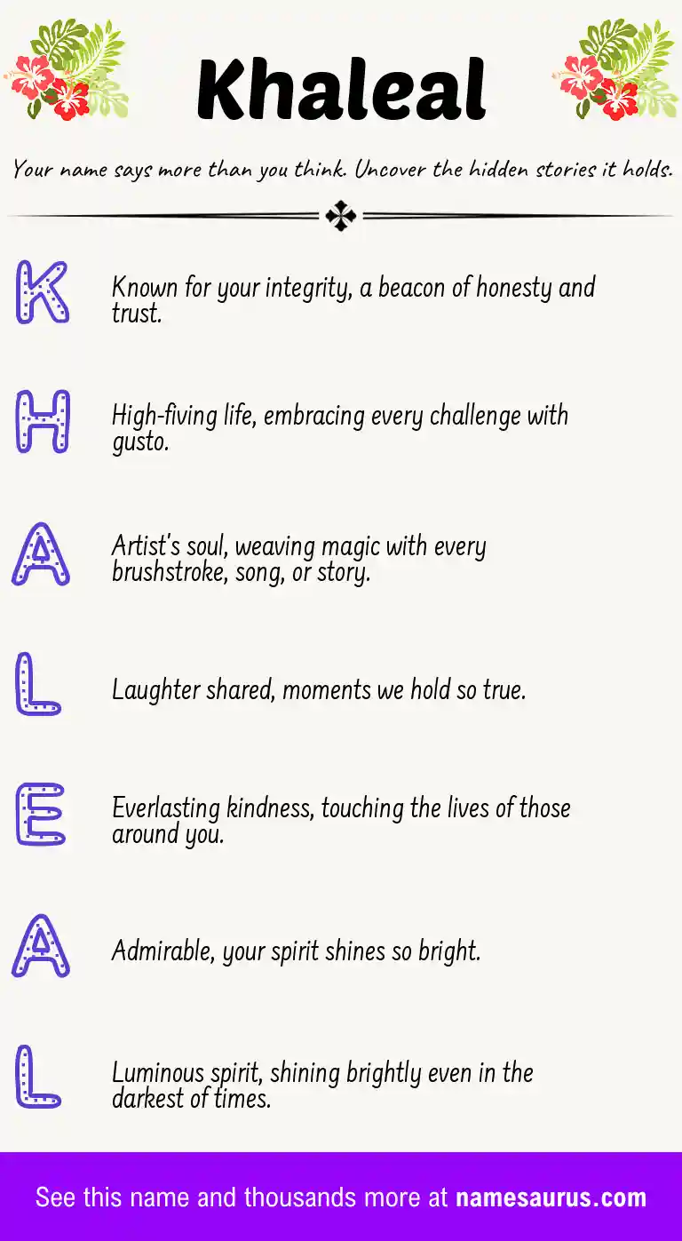 Acrostic poem about Khaleal.